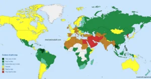 The easiest countries to get laid map