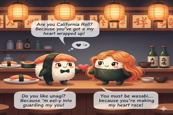 the best 80 sushi themed pick up lines