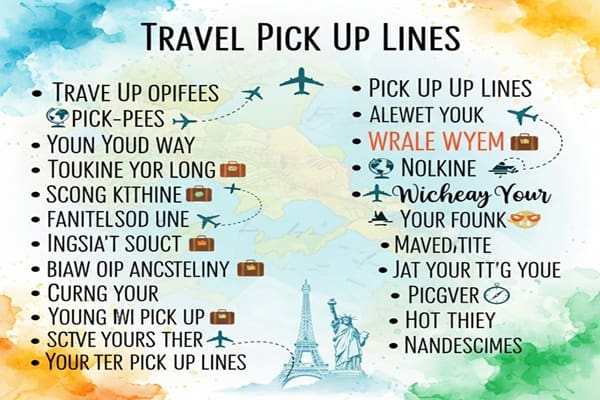 Travel pick up lines