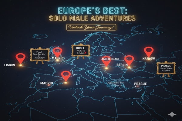 best cities in europe for single guys (map)
