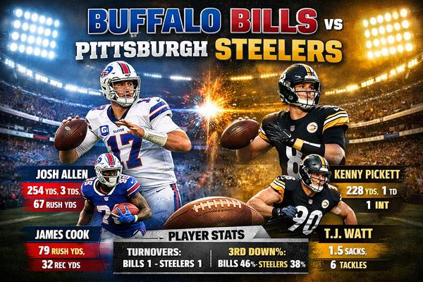 Buffalo Bills vs Pittsburgh Steelers Match Player Stats