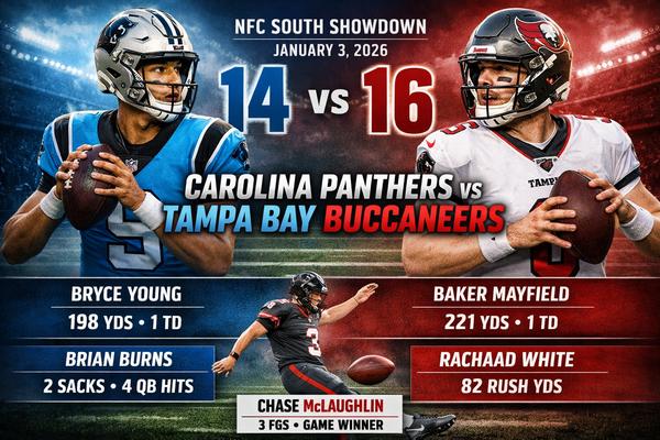 Carolina Panthers vs Tampa Bay Buccaneers Match Player Stats