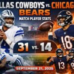 Dallas Cowboys vs Chicago Bears Match Player Stats