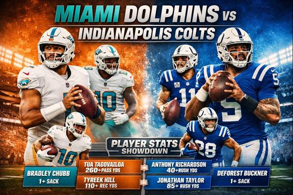 Miami Dolphins vs Indianapolis Colts Match Player Stats