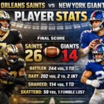 New Orleans Saints vs New York Giants Match Player Stats