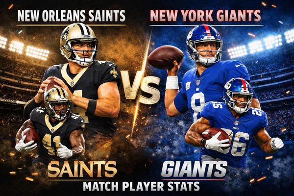 New Orleans Saints vs New York Giants Match Player Stats