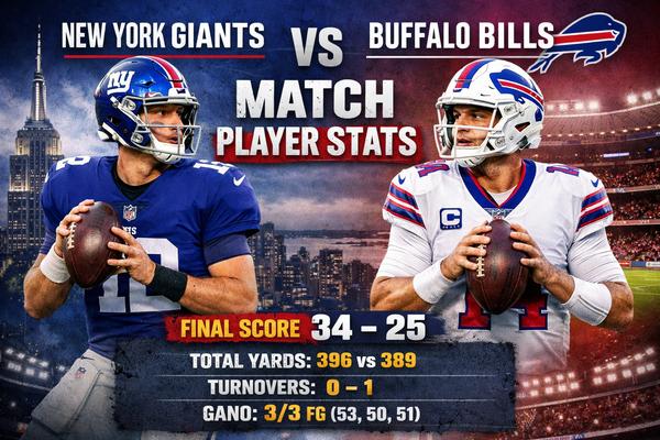 New York Giants vs Buffalo Bills Match Player Stats