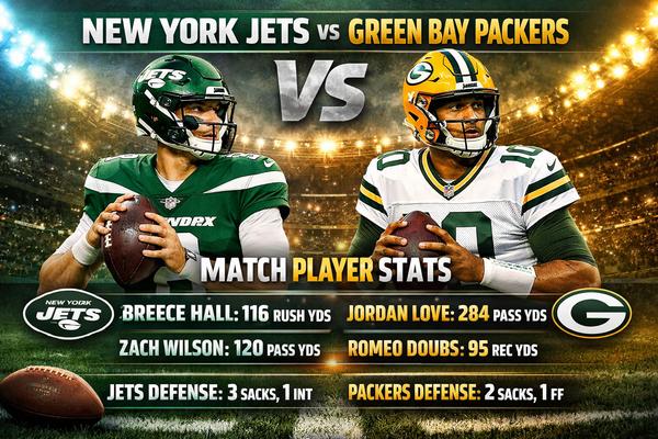 New York Jets vs Green Bay Packers Match Player Stats