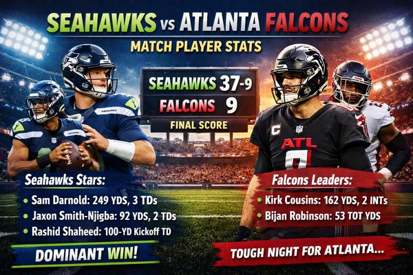 Seahawks vs Atlanta Falcons Match Player Stats