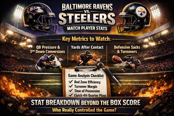Baltimore Ravens vs Steelers Match Player Stats