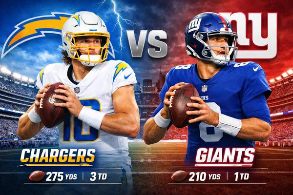 Los Angeles Chargers vs New York Giants Match Player Stats
