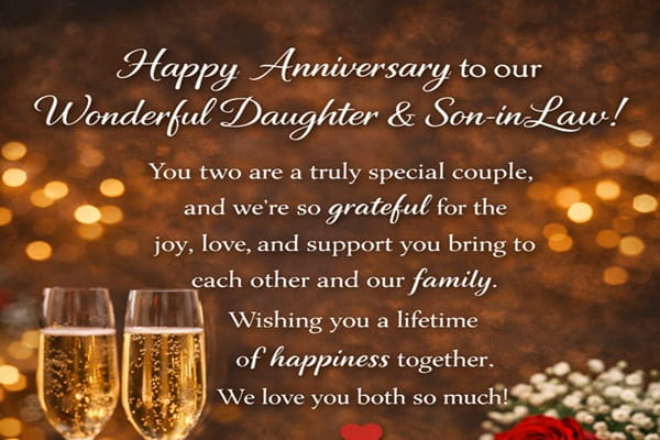 Anniversary Wishes for Daughter and Son in Law