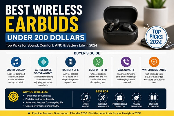 best wireless earbuds under 200 dollars 2024